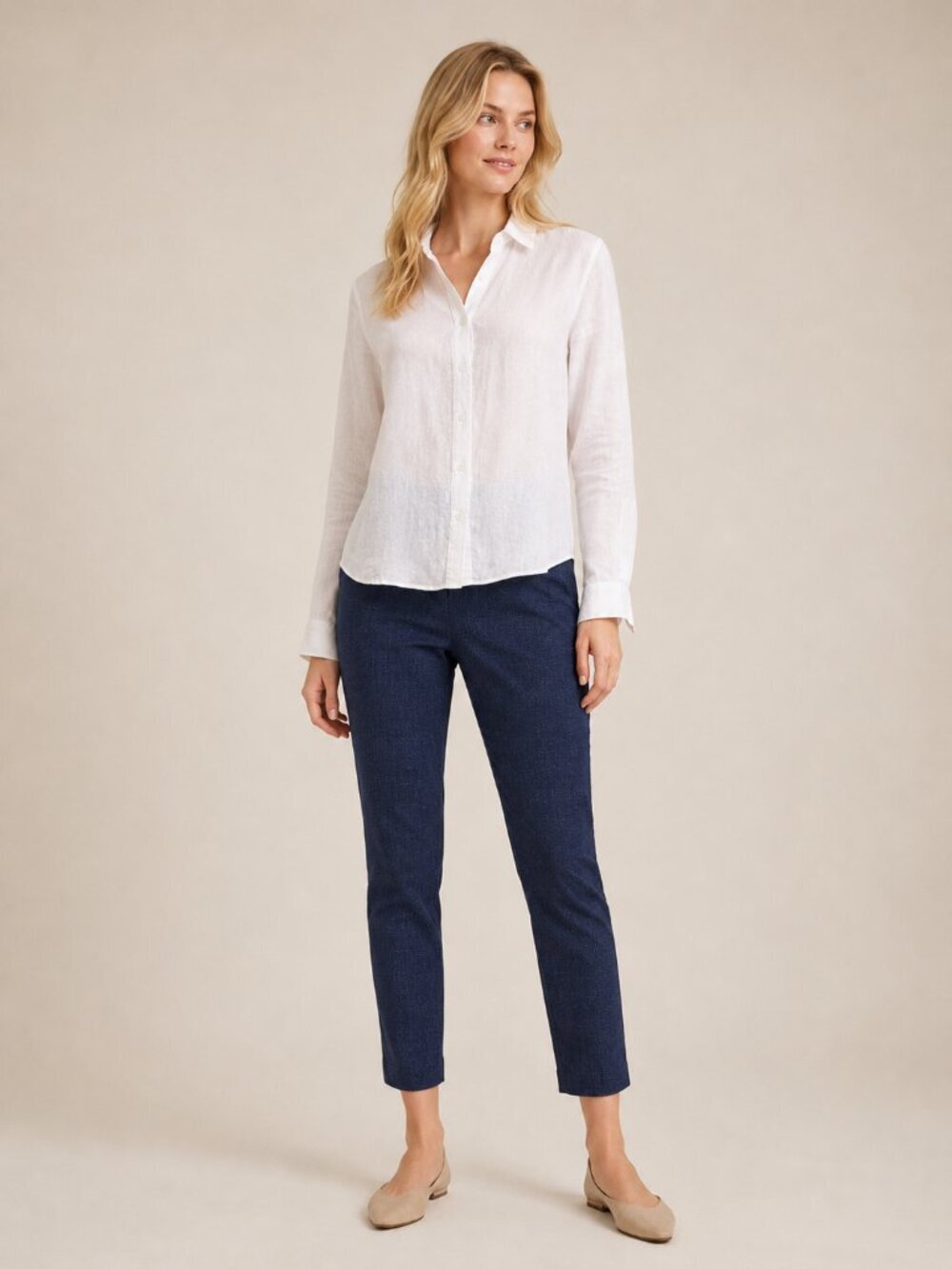 2/$30 Banana Republic Textured Pant Low Rise Sloan Rinse Yarn-Dyed 6 #A2468